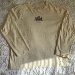 Life Is Good Yellow Long Sleeve Graphic T-Shirt!